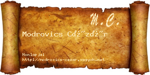 Modrovics Cézár névjegykártya